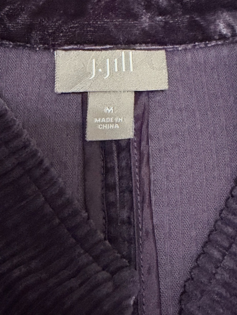 J. Jill Double-Breasted Corduroy Jacket Dark Purple Size Medium - Picture 6 of 6